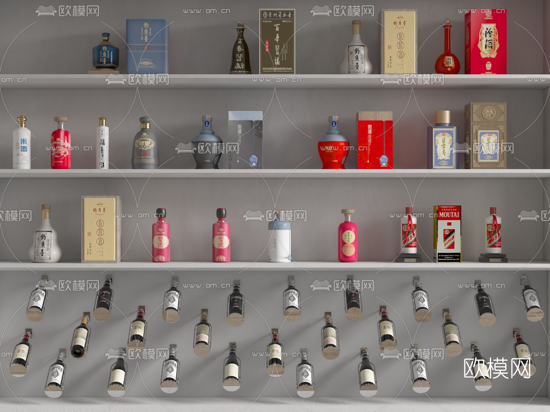 现代白酒3d模型下载