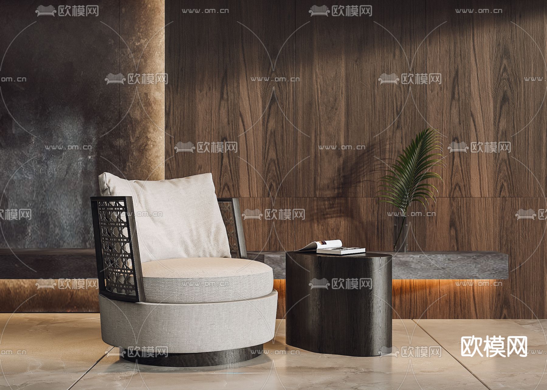 米洛提 单人沙发3d模型下载