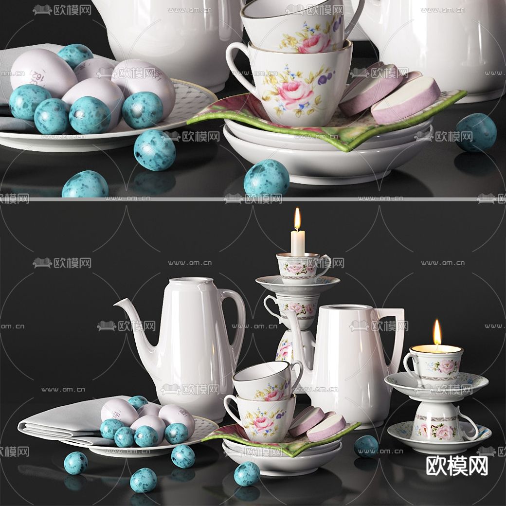 现代餐具 茶具 茶壶3d模型下载