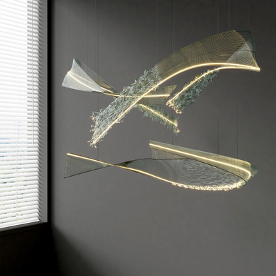  现代水晶装饰吊灯su模型 