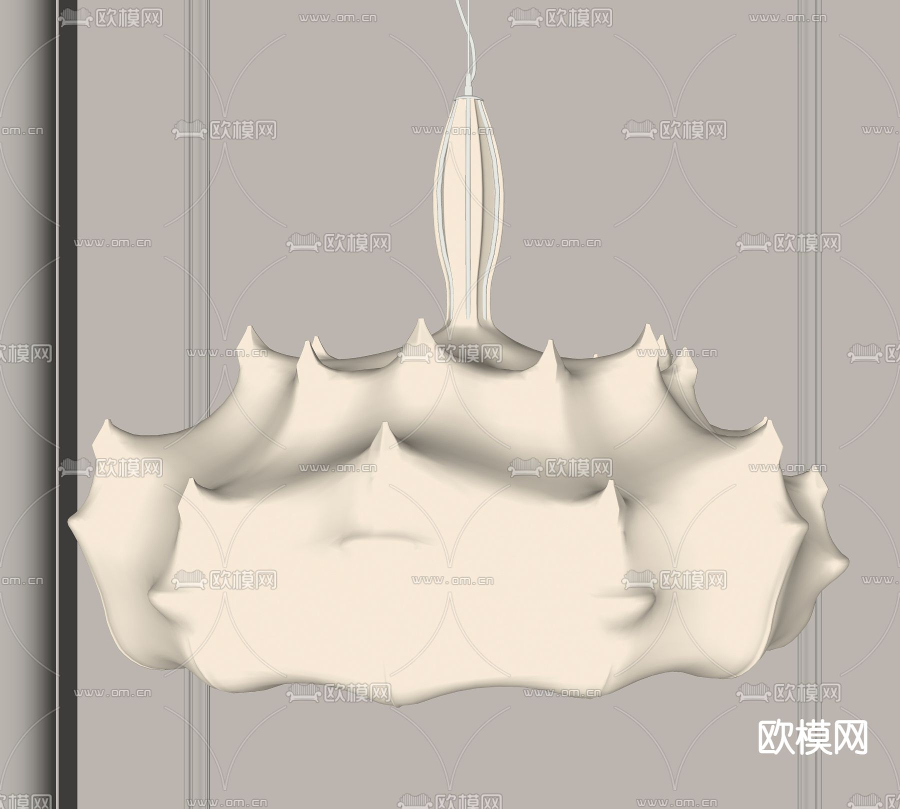 现代吊灯su模型下载（渲染图2）