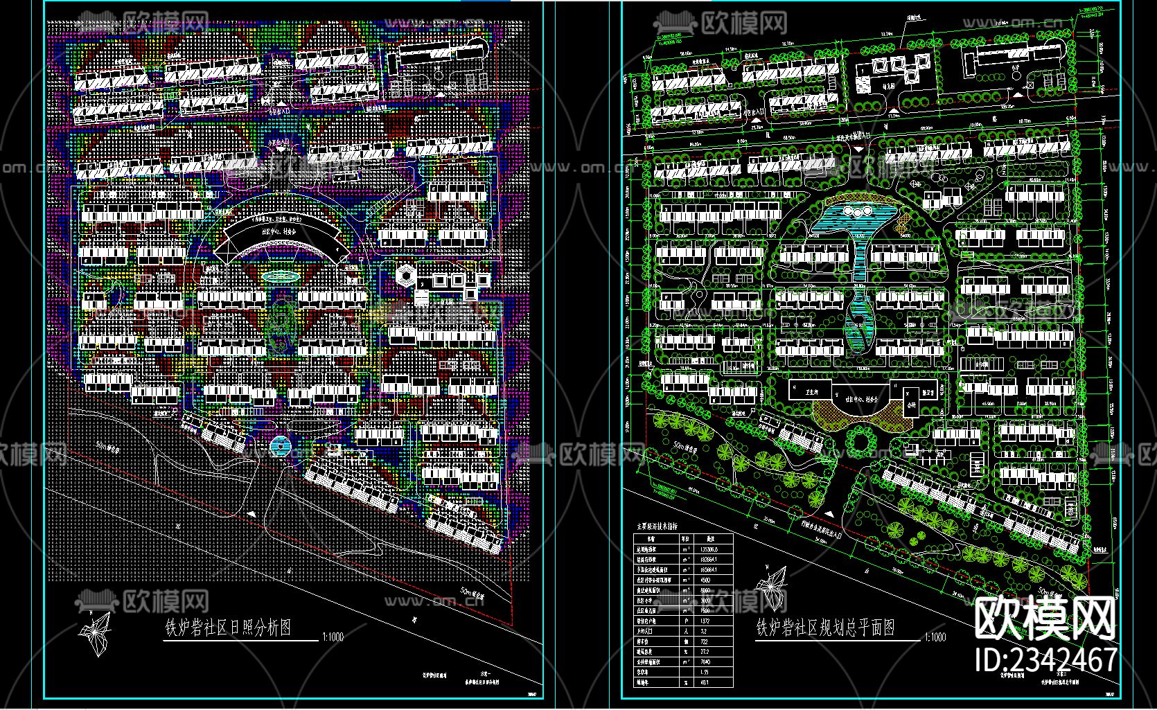 小区规划整套CAD施工图下载（渲染图1）