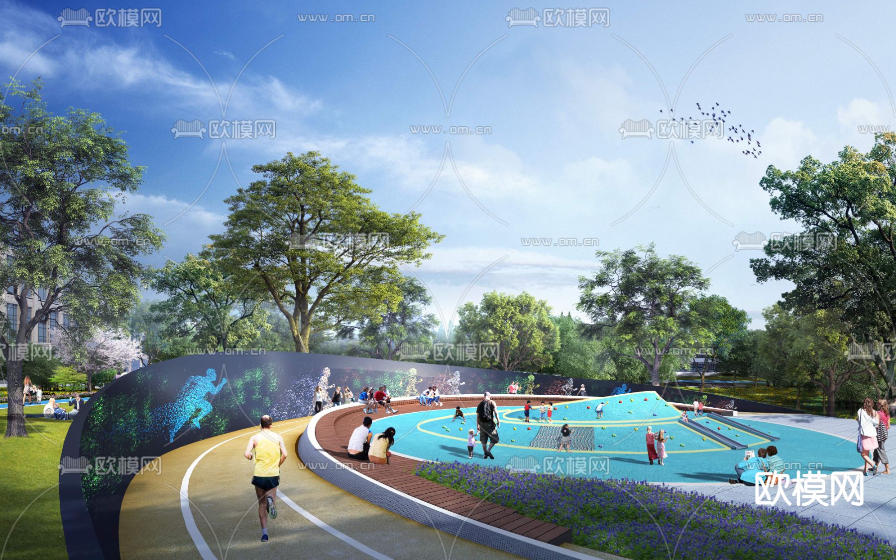 现代儿童公园攀爬区psd下载