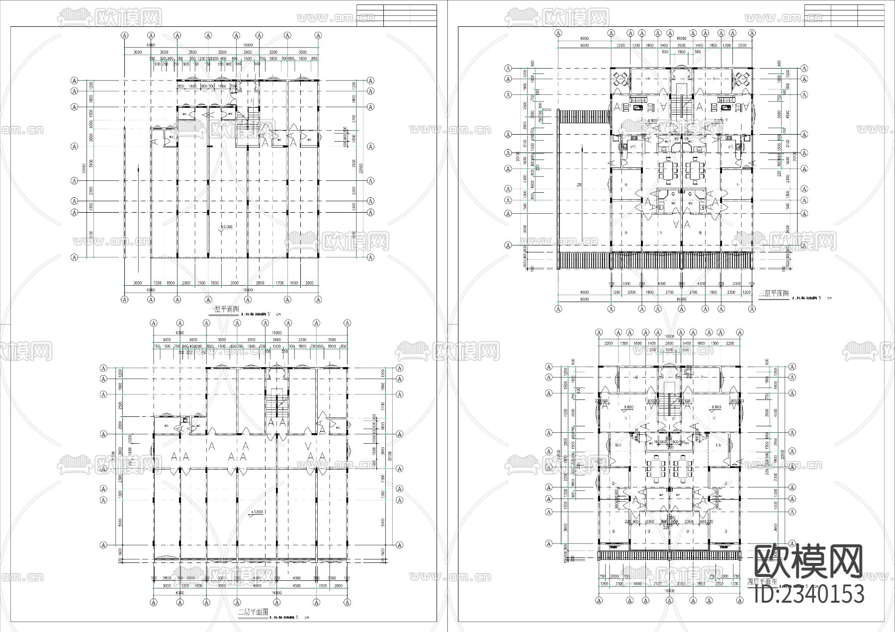 商住建筑建筑CAD施工图下载（渲染图4）