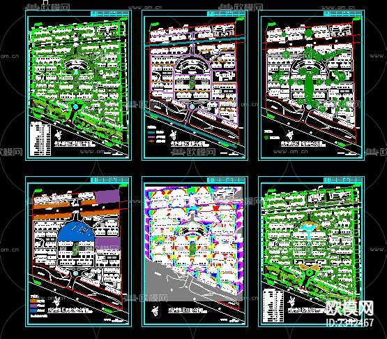 小区规划整套CAD施工图下载（渲染图2）