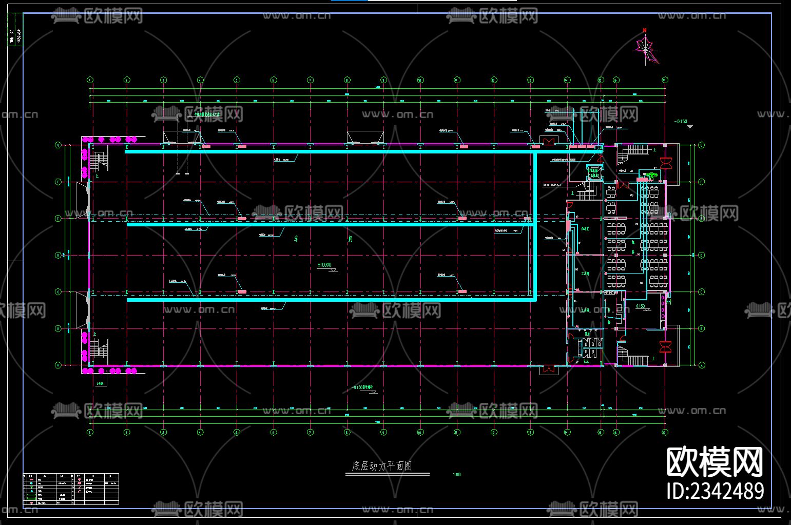 厂房电气CAD施工图下载（渲染图2）