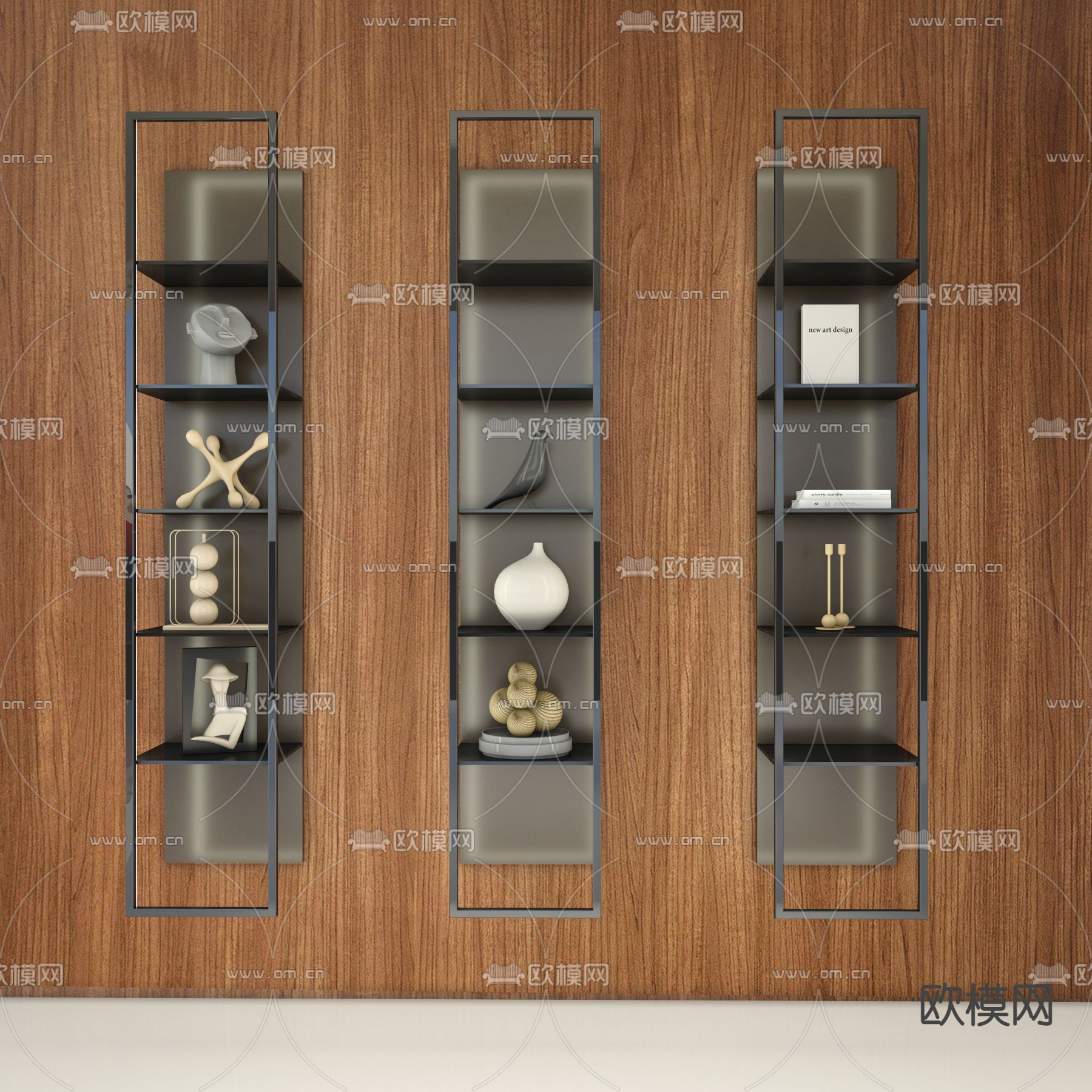 现代书架su模型下载（渲染图1）