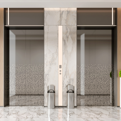  现代电梯间su模型 