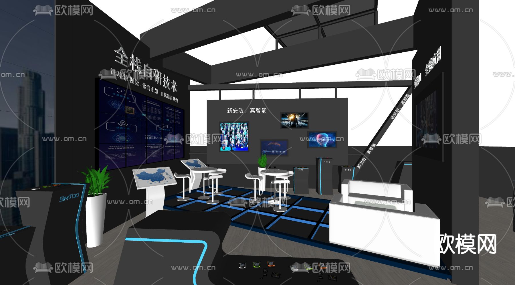现代科技展厅su模型下载（渲染图6）