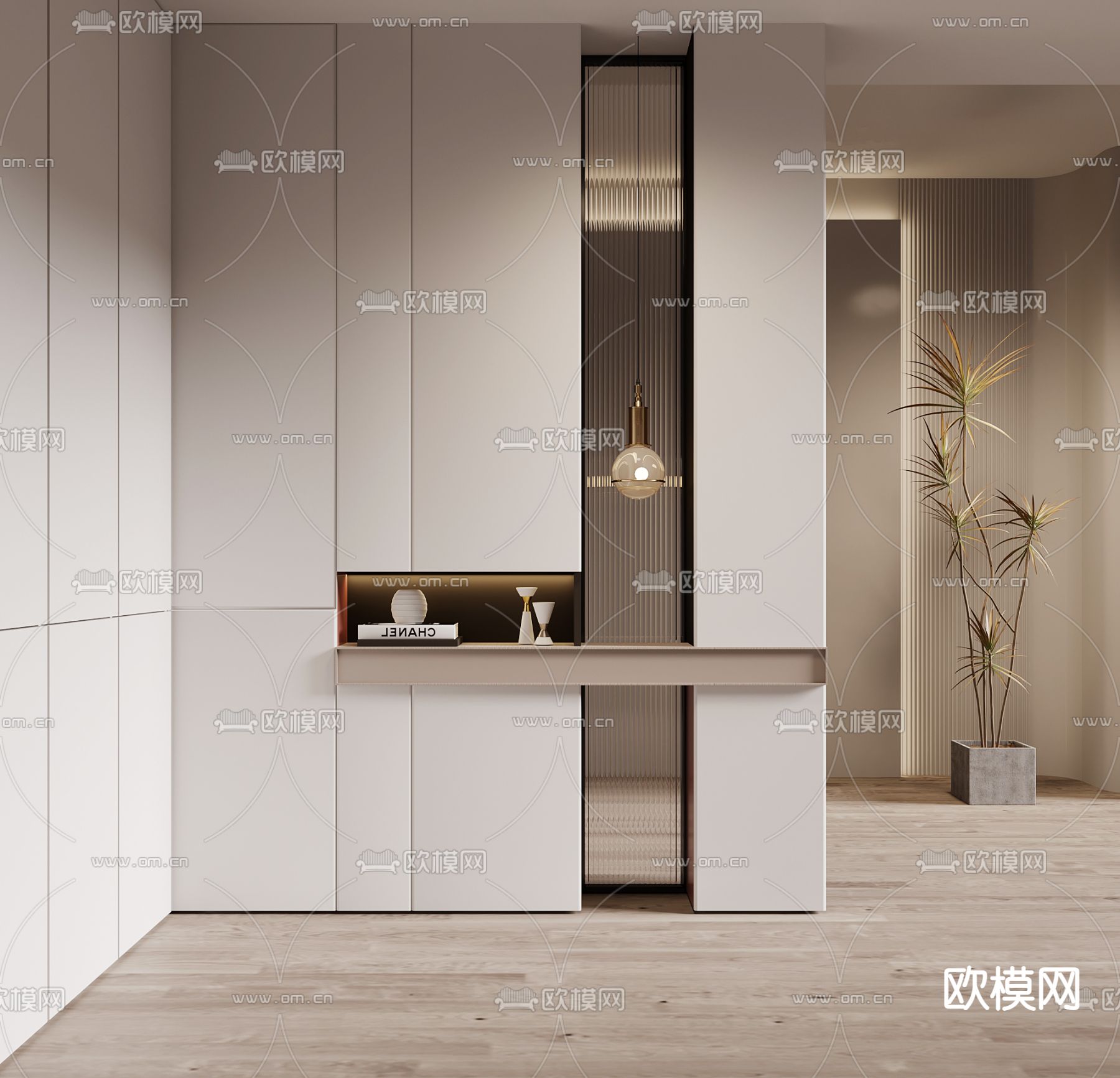 现代玄关鞋柜 隔断3d模型下载