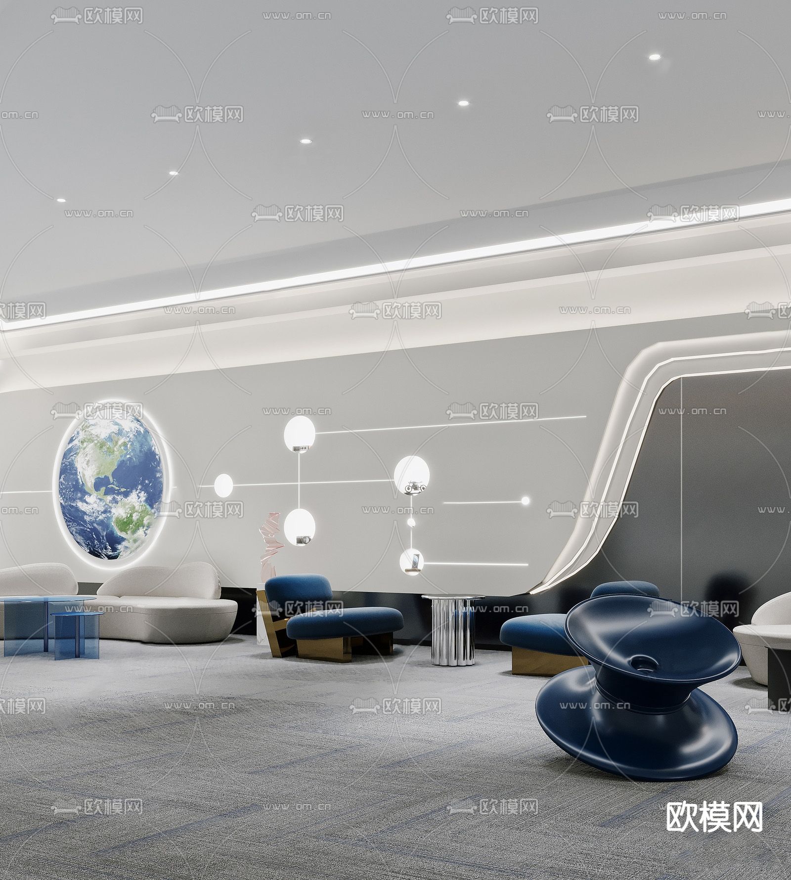 现代公司休息区su模型下载（渲染图1）