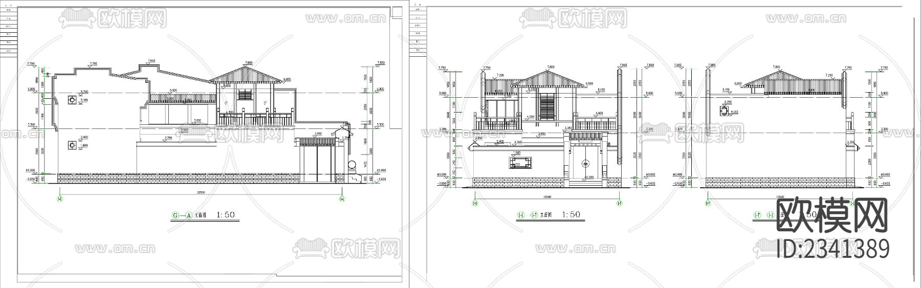 23.四合院建筑设计CAD施工图下载（渲染图3）