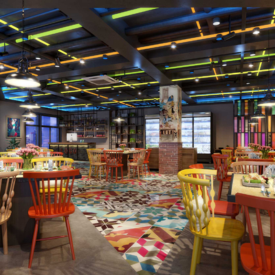  工业风烤肉店su模型 