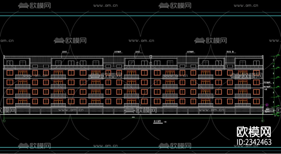 多层住宅楼建筑 CAD施工图-免费3dmax模型库-欧模网