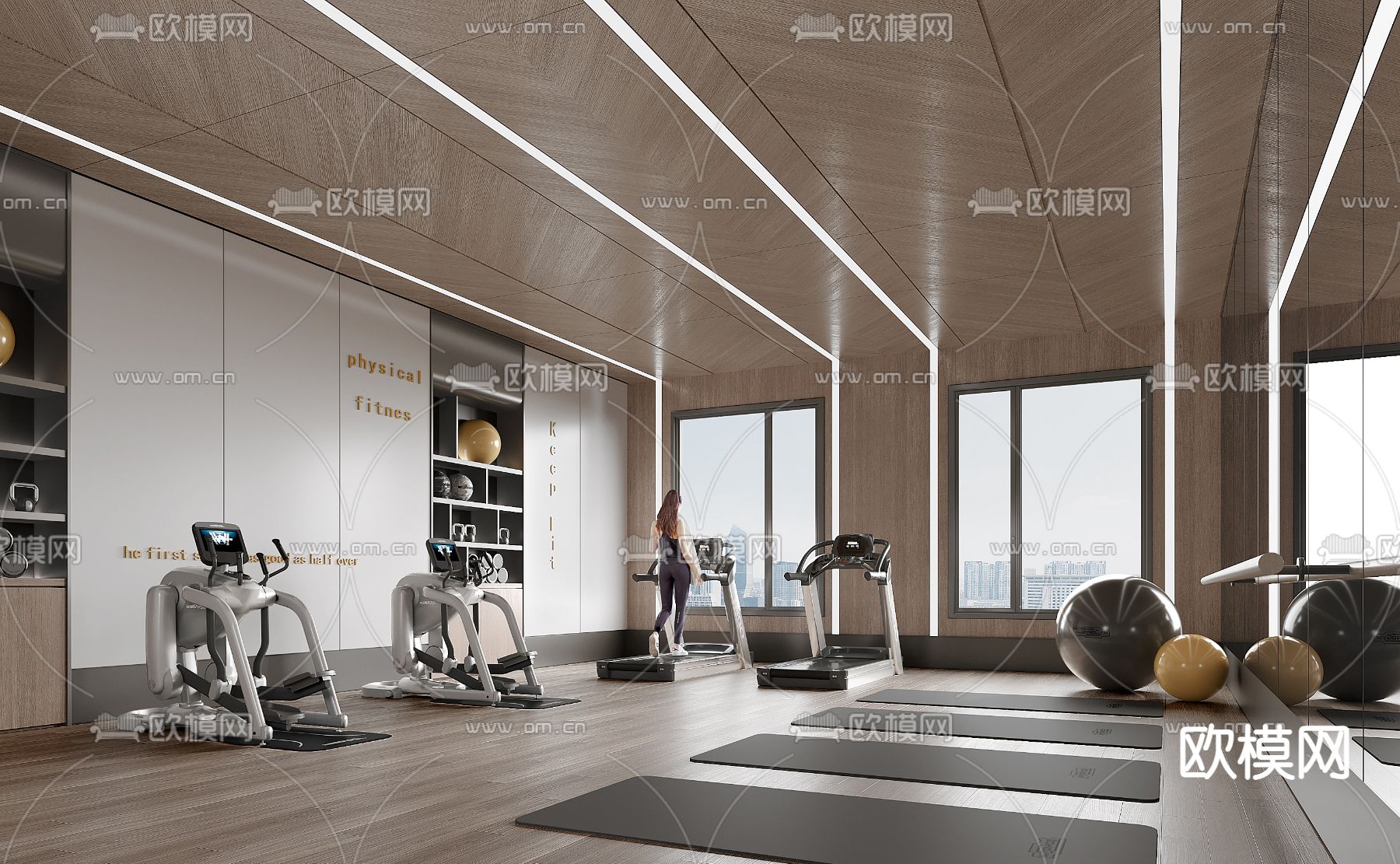 现代健身房3d模型