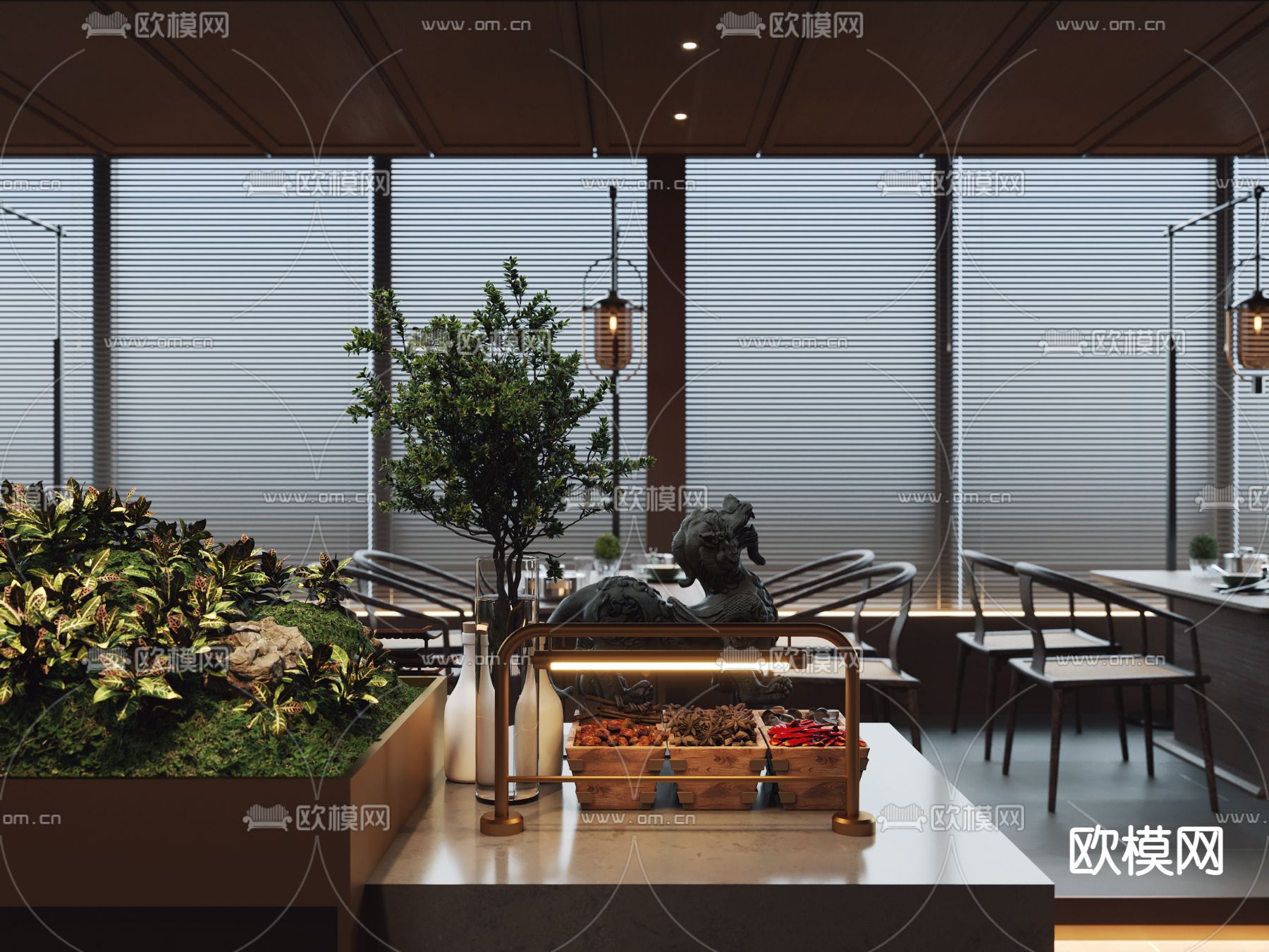 新中式火锅店3d模型