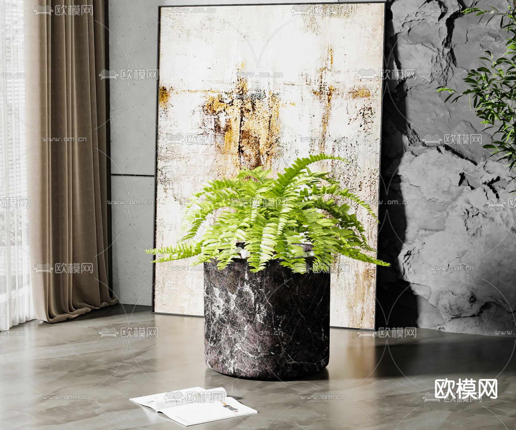 现代绿植盆栽 盆景3d模型下载