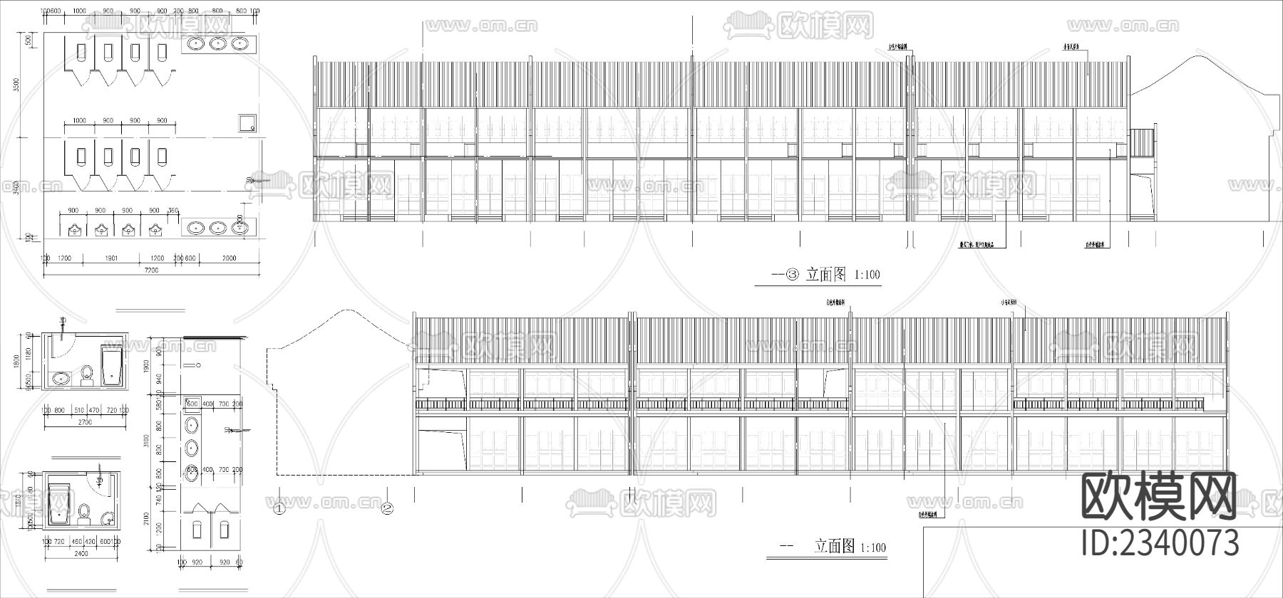 大酒店建筑CAD施工图下载（渲染图1）