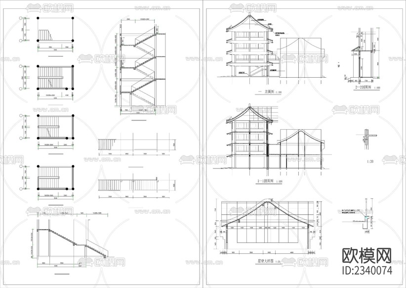 建筑CAD施工圖下載(渲染圖1)