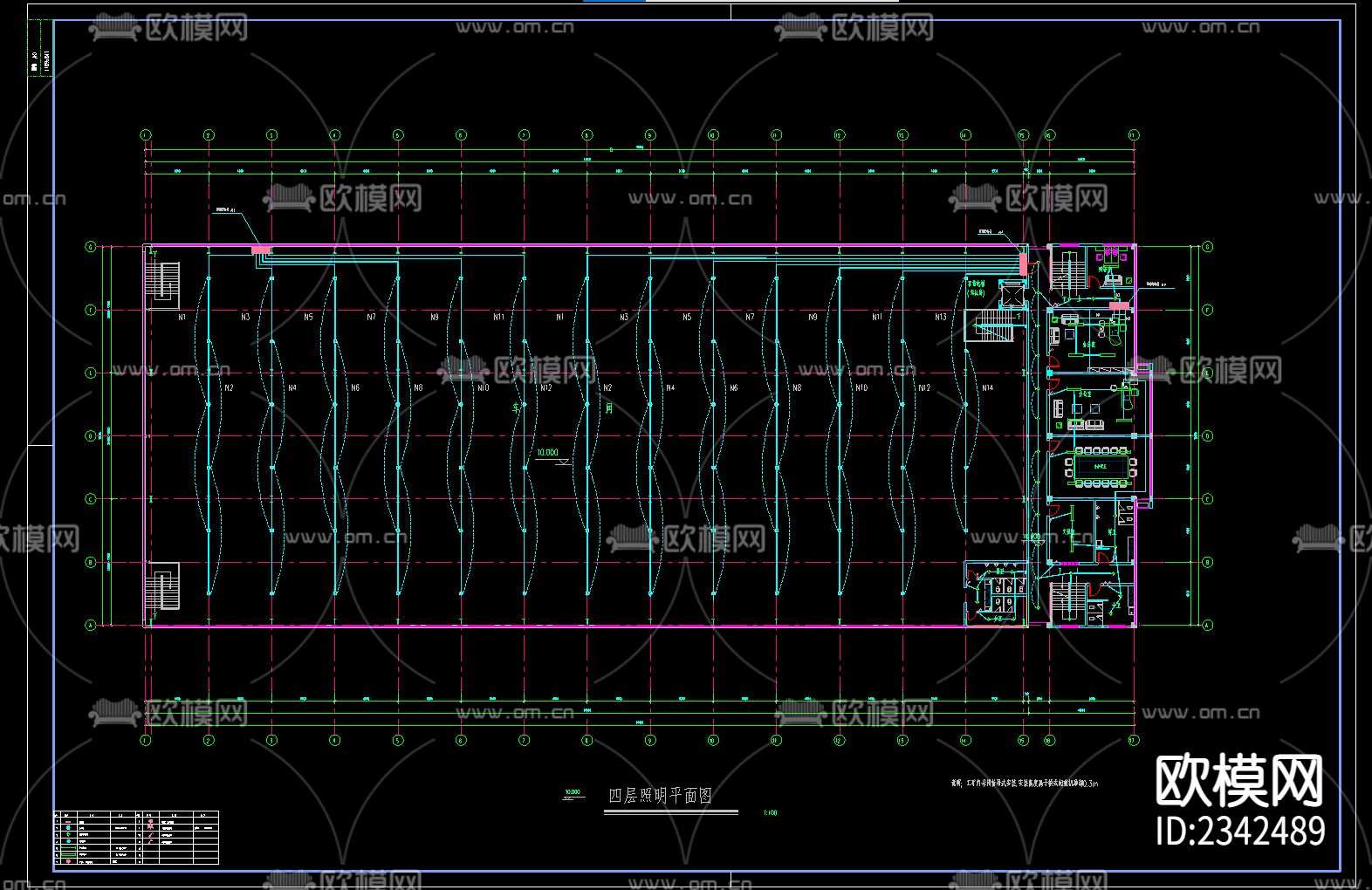 厂房电气CAD施工图下载（渲染图3）