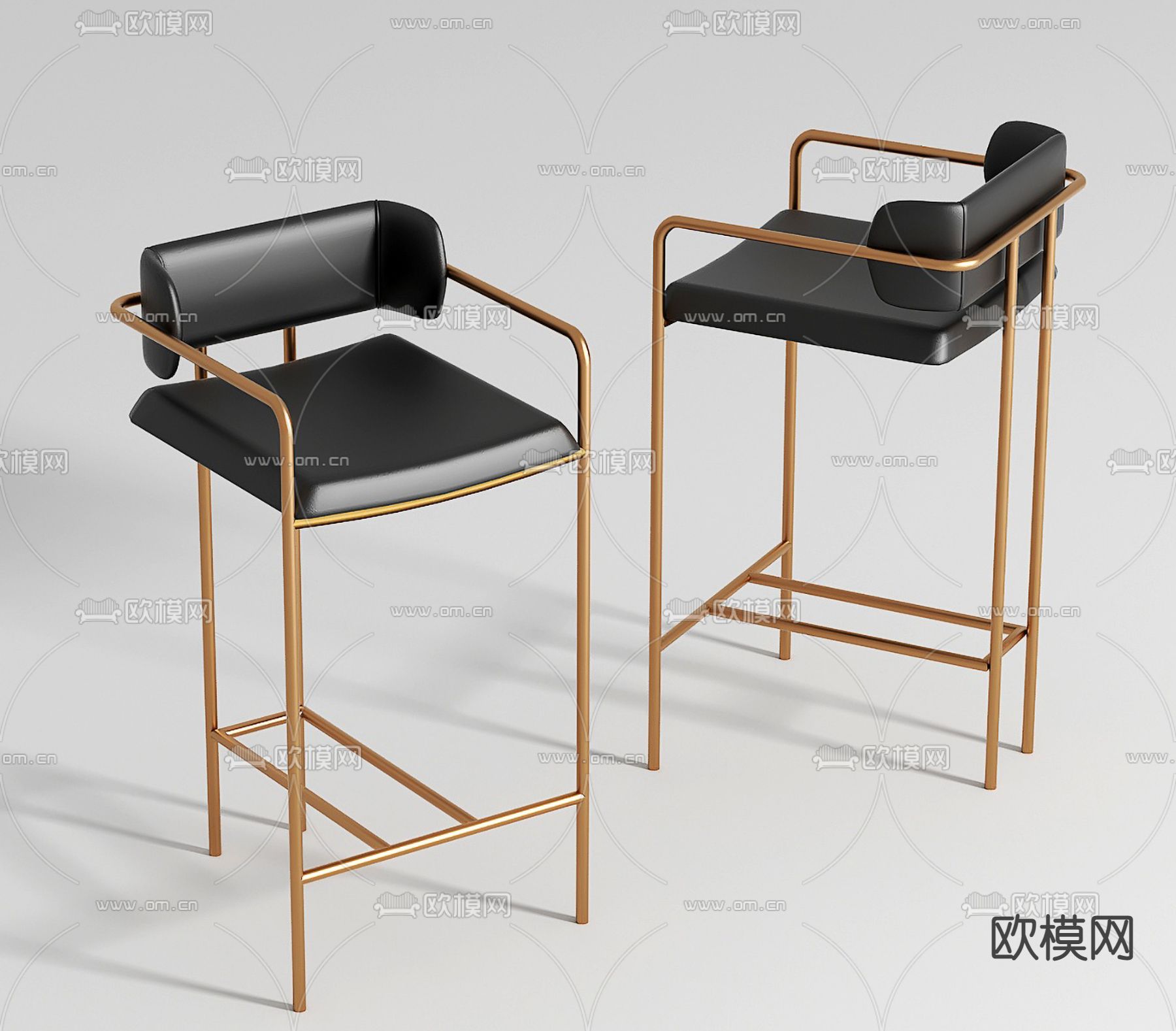 现代吧椅su模型下载（渲染图1）