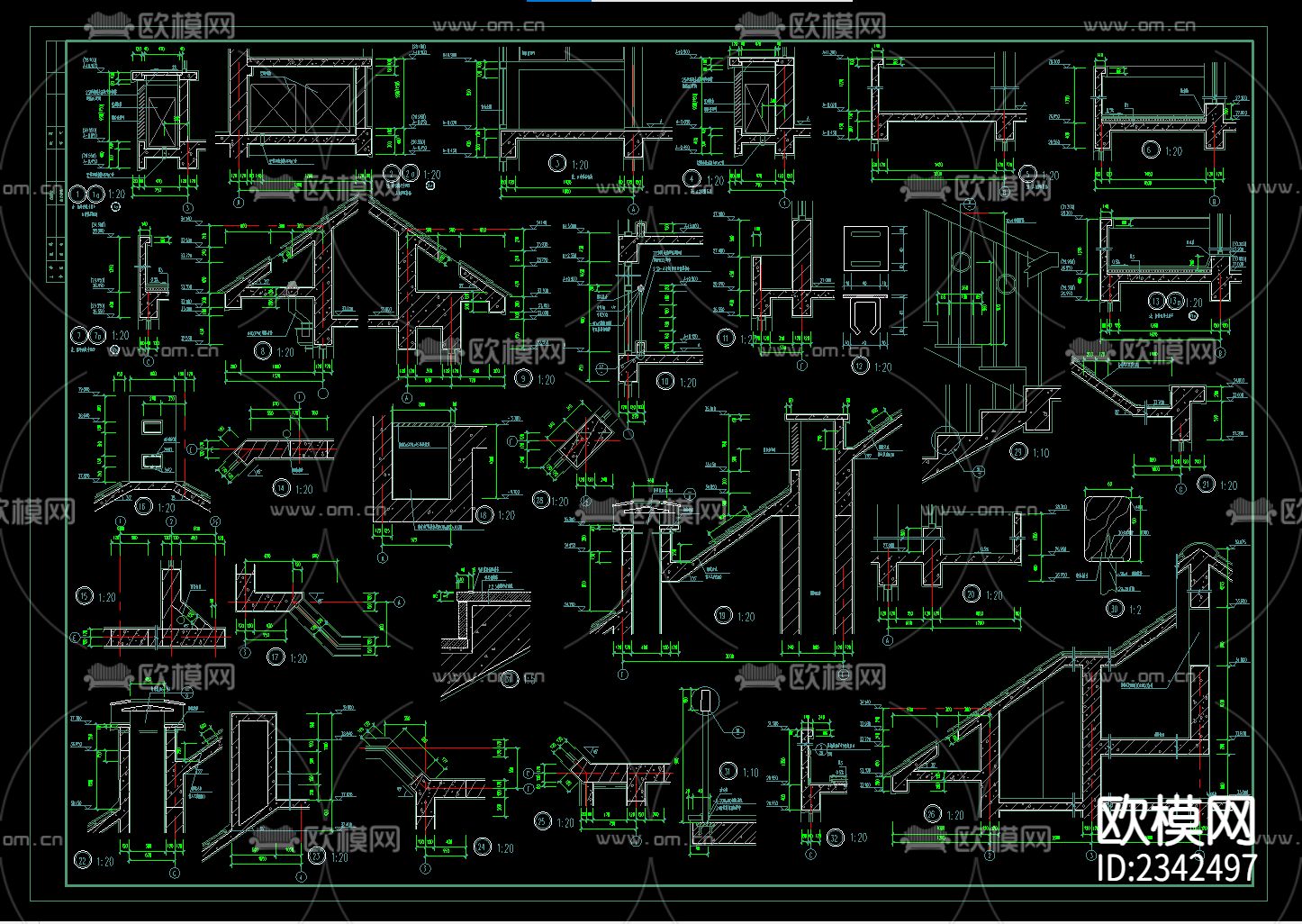 住宅楼建筑CAD施工图下载（渲染图3）