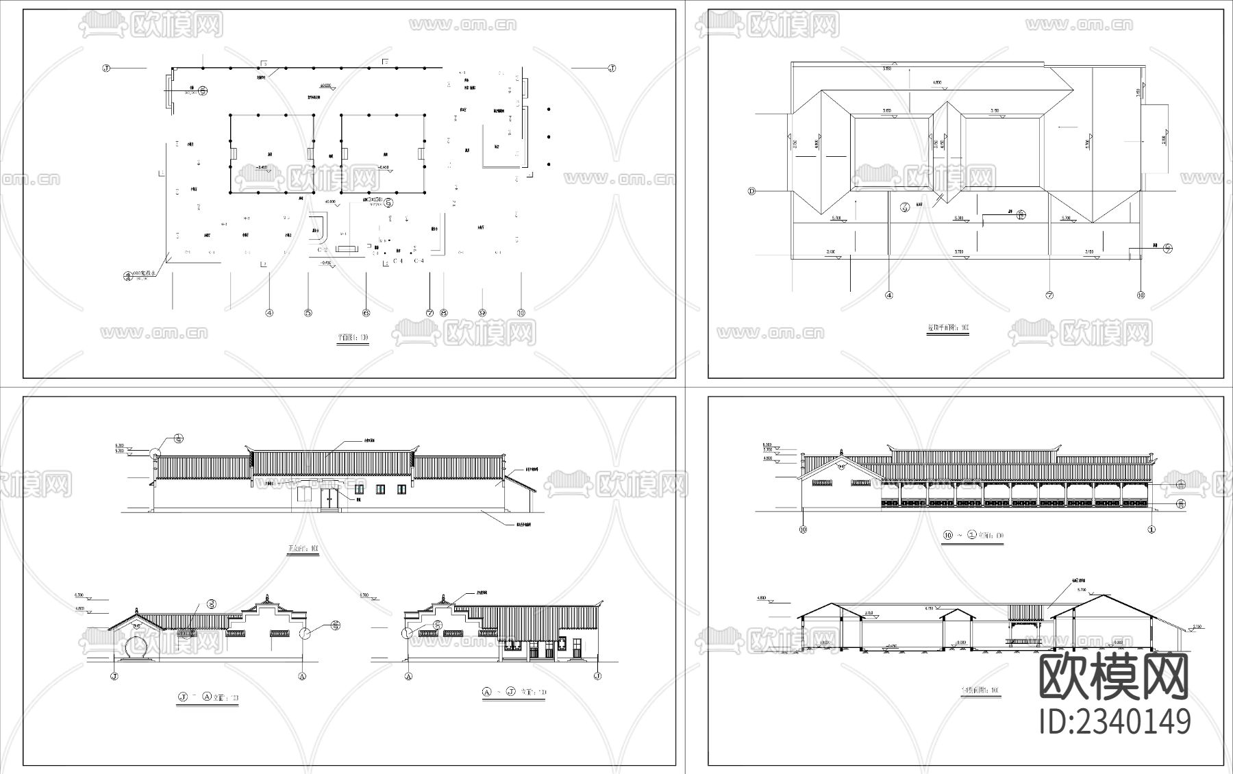 农家乐建筑CAD施工图下载（渲染图2）