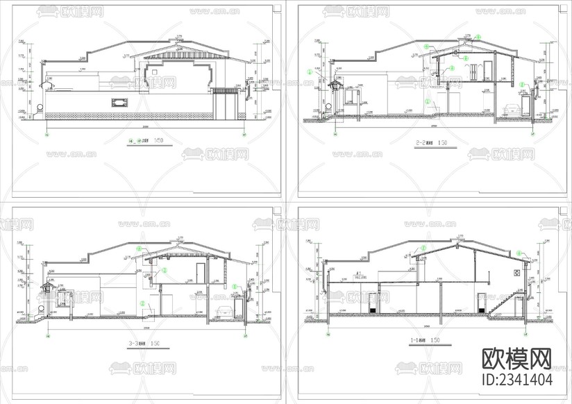 28.四合院建筑設計CAD施工圖下載(渲染圖1)