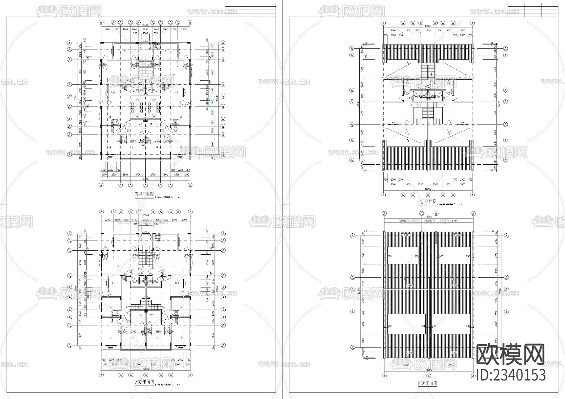 商住建筑建筑CAD施工图下载（渲染图3）