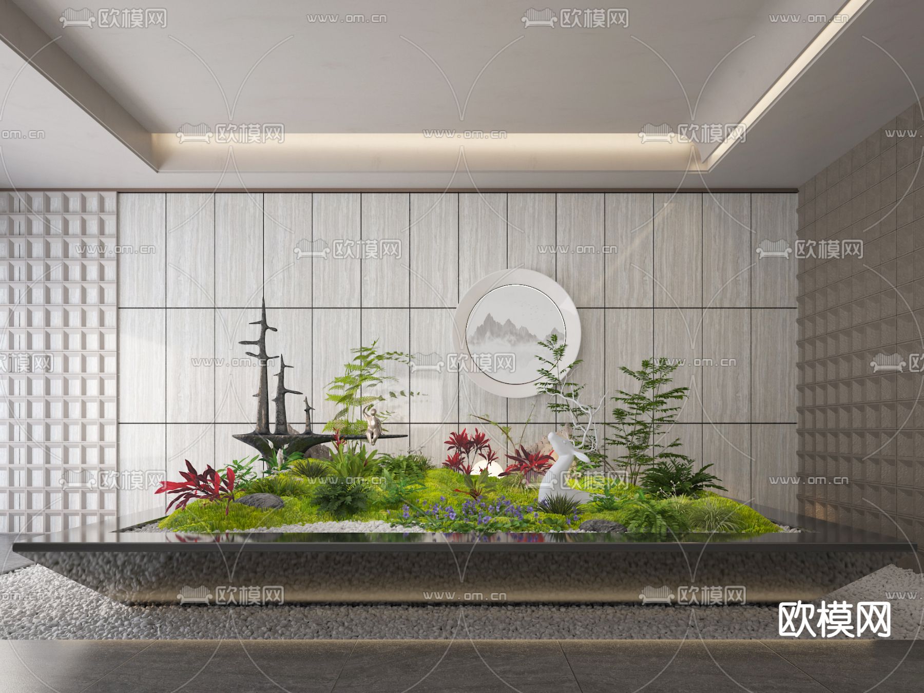 新中式植物景观造景3d模型下载_ID12166815_3dmax免费模型-欧模网