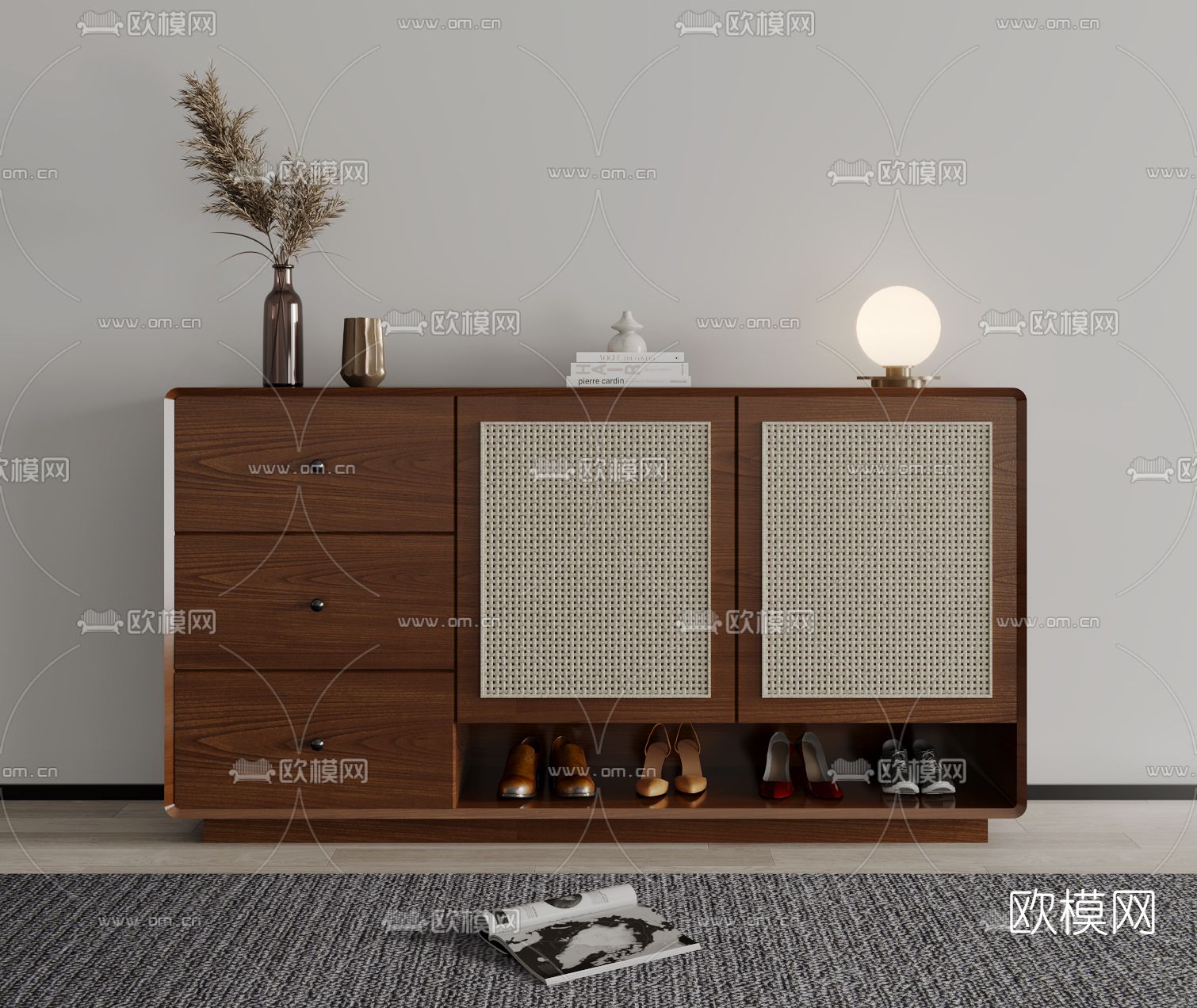 北欧鞋柜3d模型下载