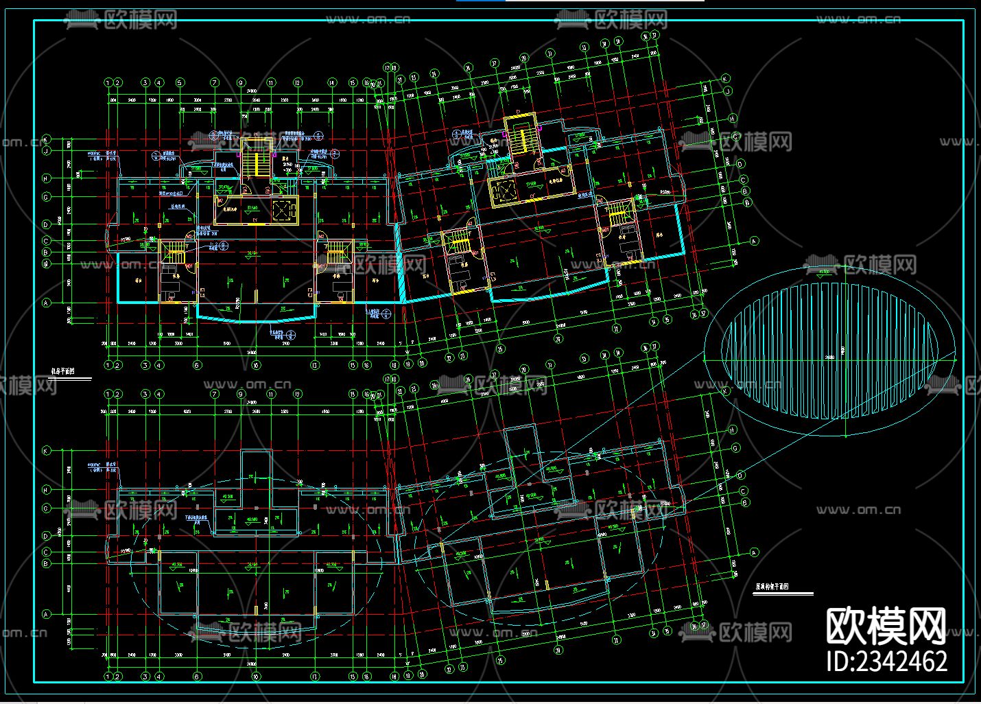 高层住宅楼建筑设计CAD施工图下载（渲染图2）