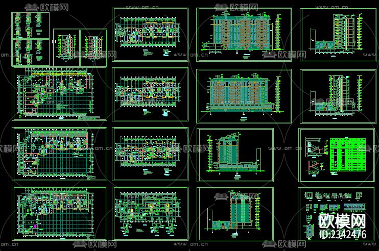 高层住宅楼建筑CAD施工图下载（渲染图1）