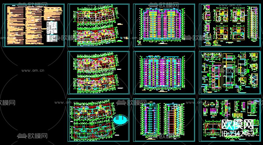 高层住宅楼建筑设计CAD施工图下载（渲染图1）