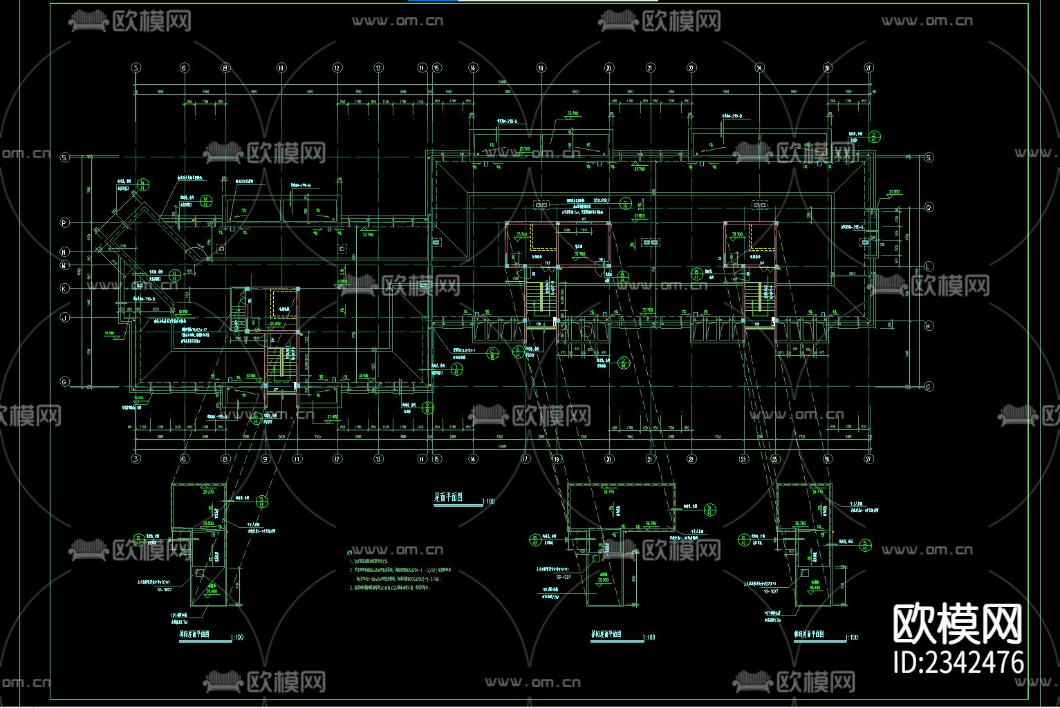 高层住宅楼建筑CAD施工图下载（渲染图4）