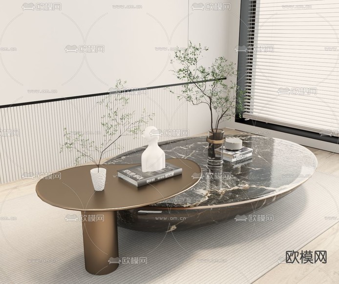 现代子母茶几3d模型下载