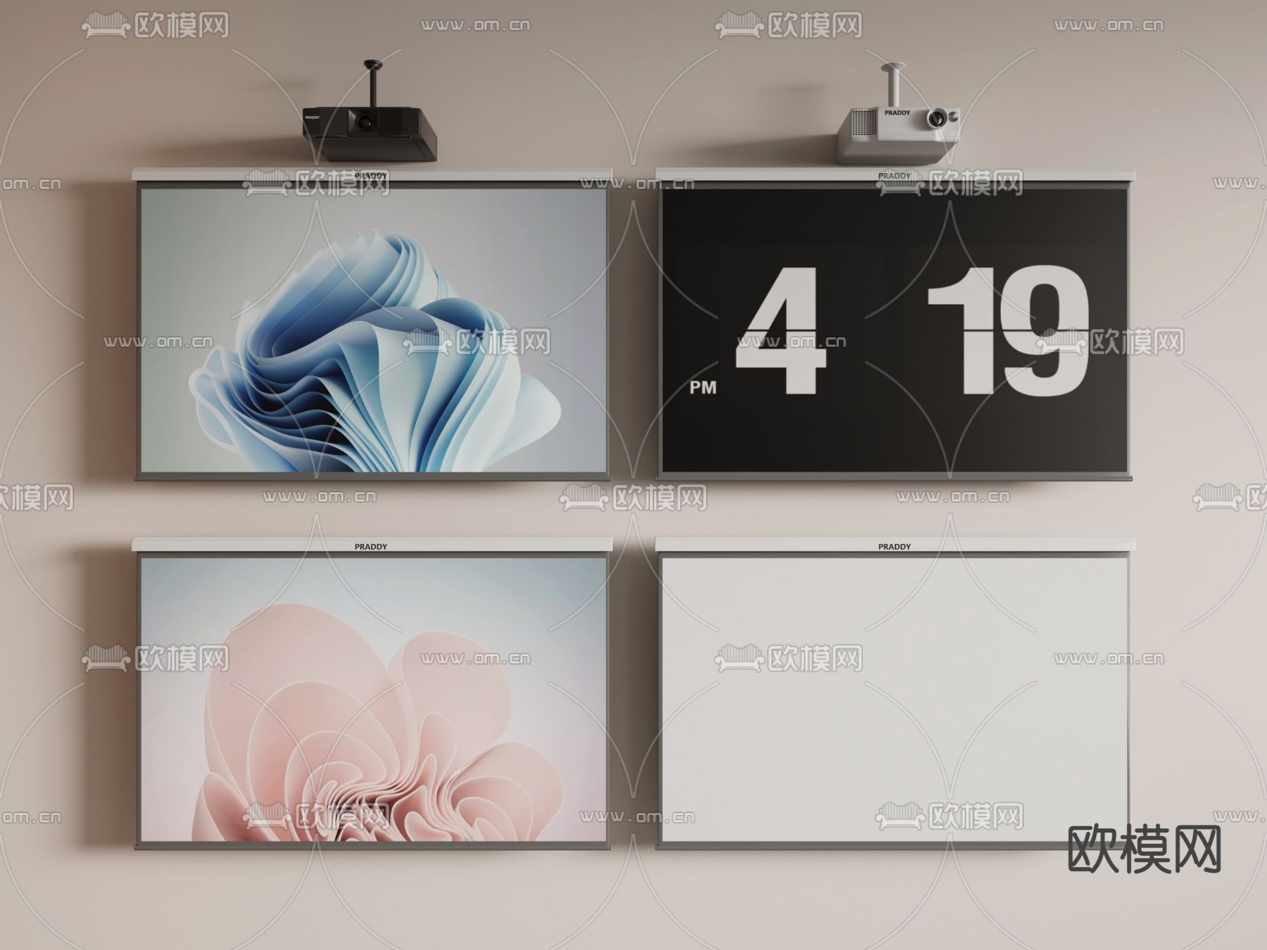 投影仪 投影幕布3d模型下载