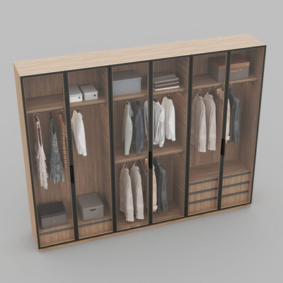 简约实木玻璃门衣柜