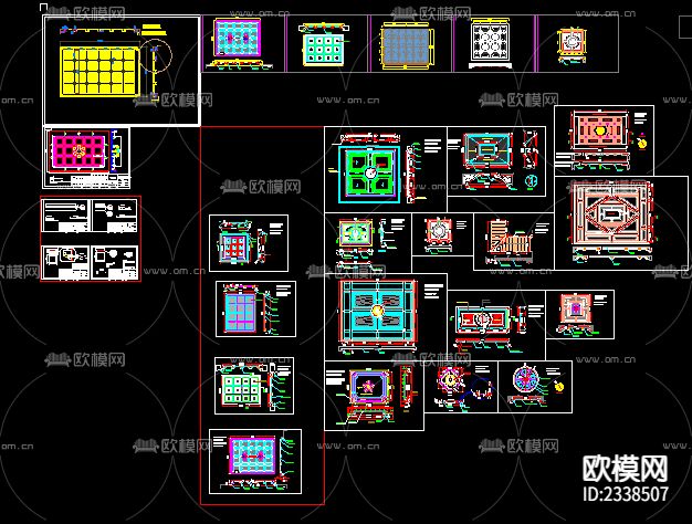整木吊顶CAD图库下载（渲染图1）