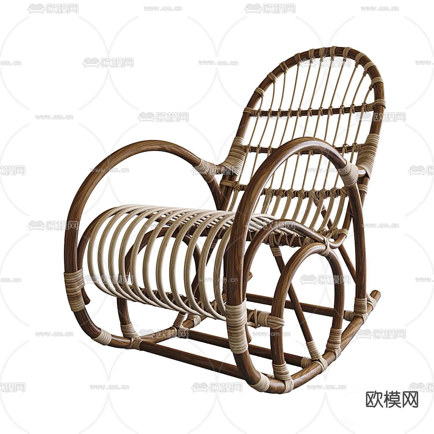 藤编摇椅 躺椅 休闲椅子3d模型下载