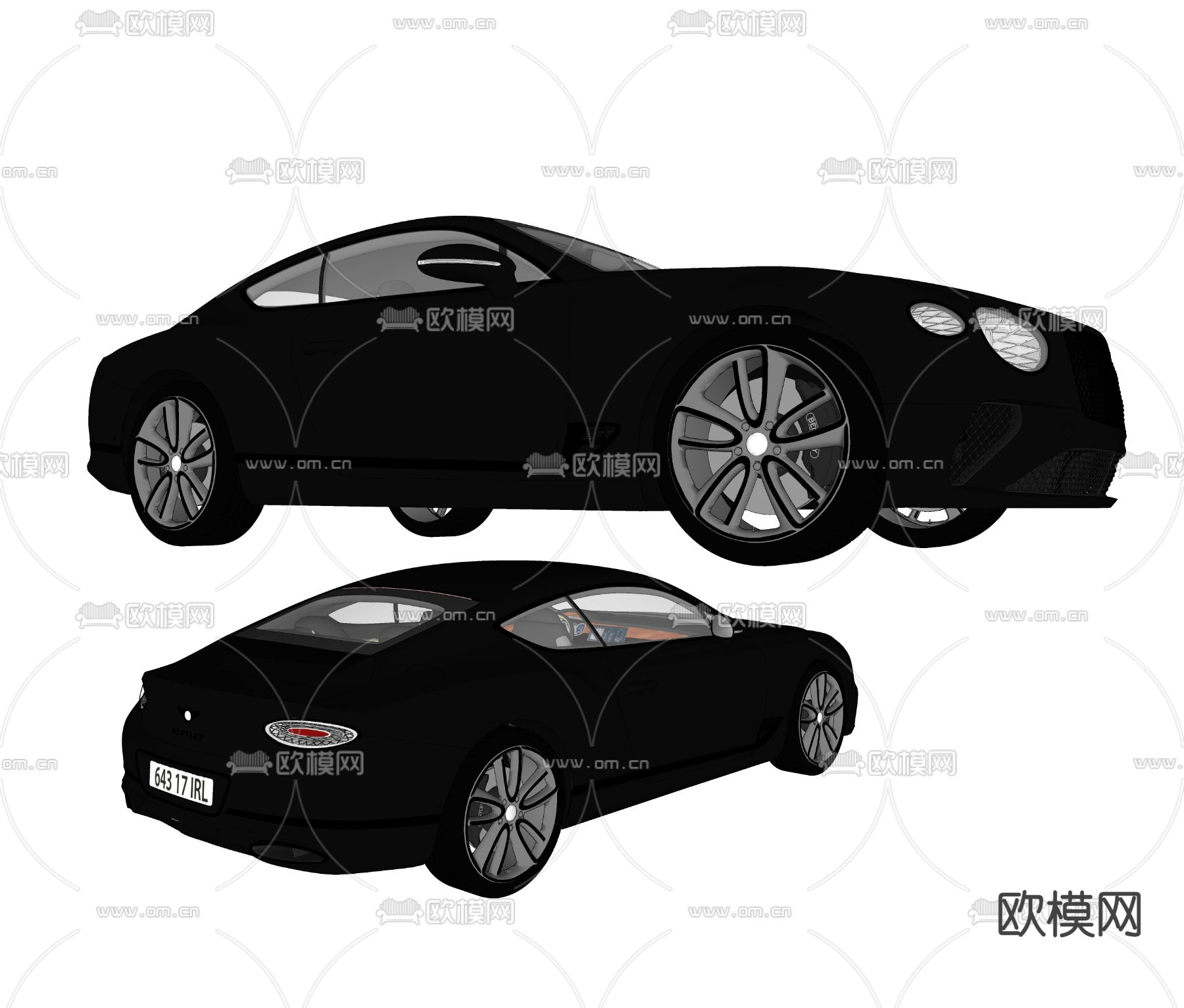 宾利汽车跑车轿车su模型下载（渲染图3）