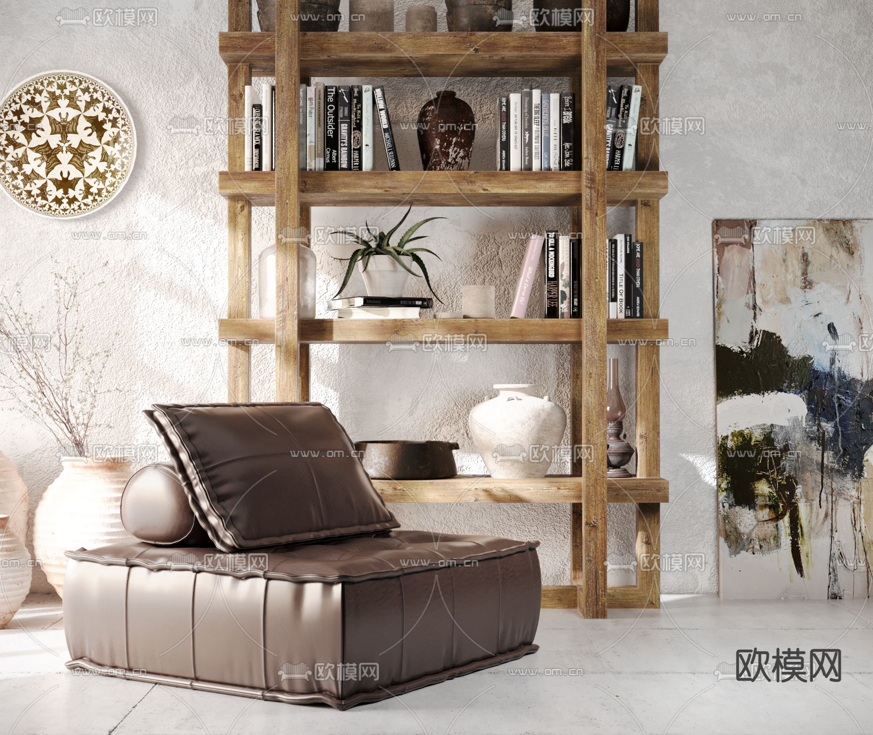 棕色休闲沙发3d模型下载