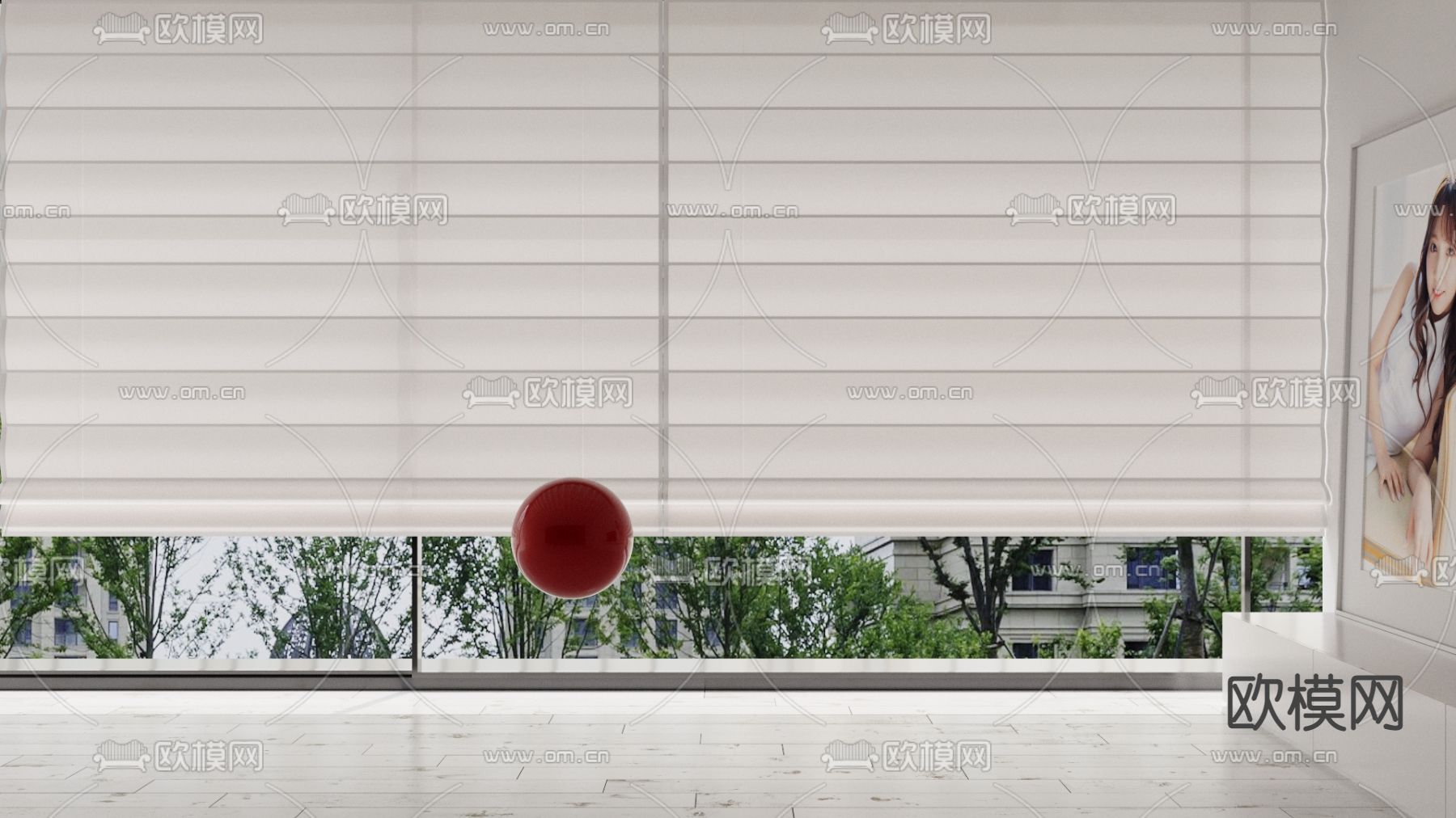现代窗帘 百叶帘 折叠帘3d模型下载_ID12169177_3dmax免费模型-欧模网
