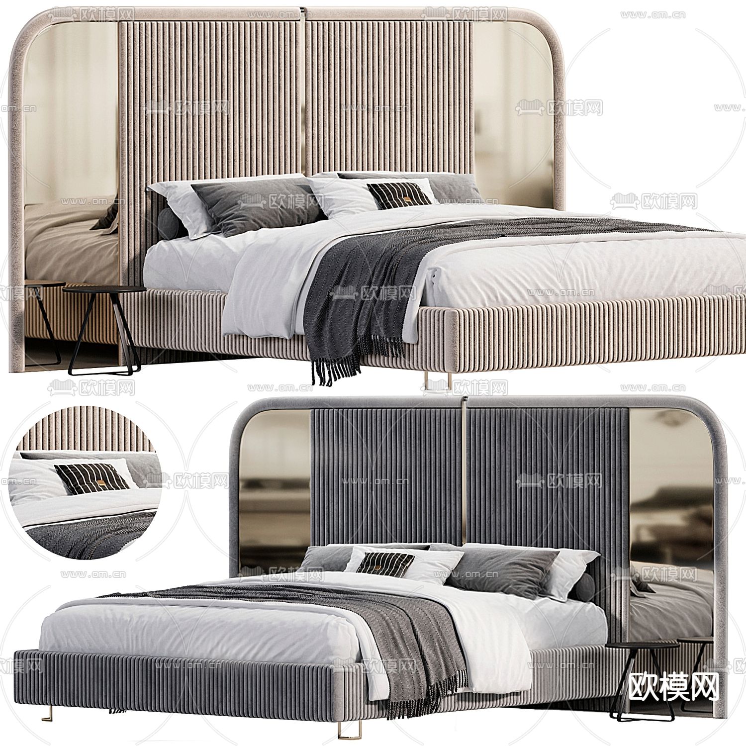 B&B Italia双人床3d模型下载