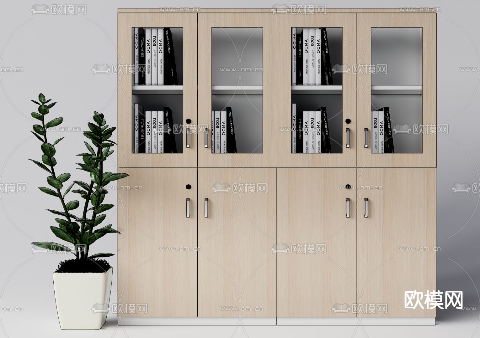 现代文件柜su模型下载（渲染图1）