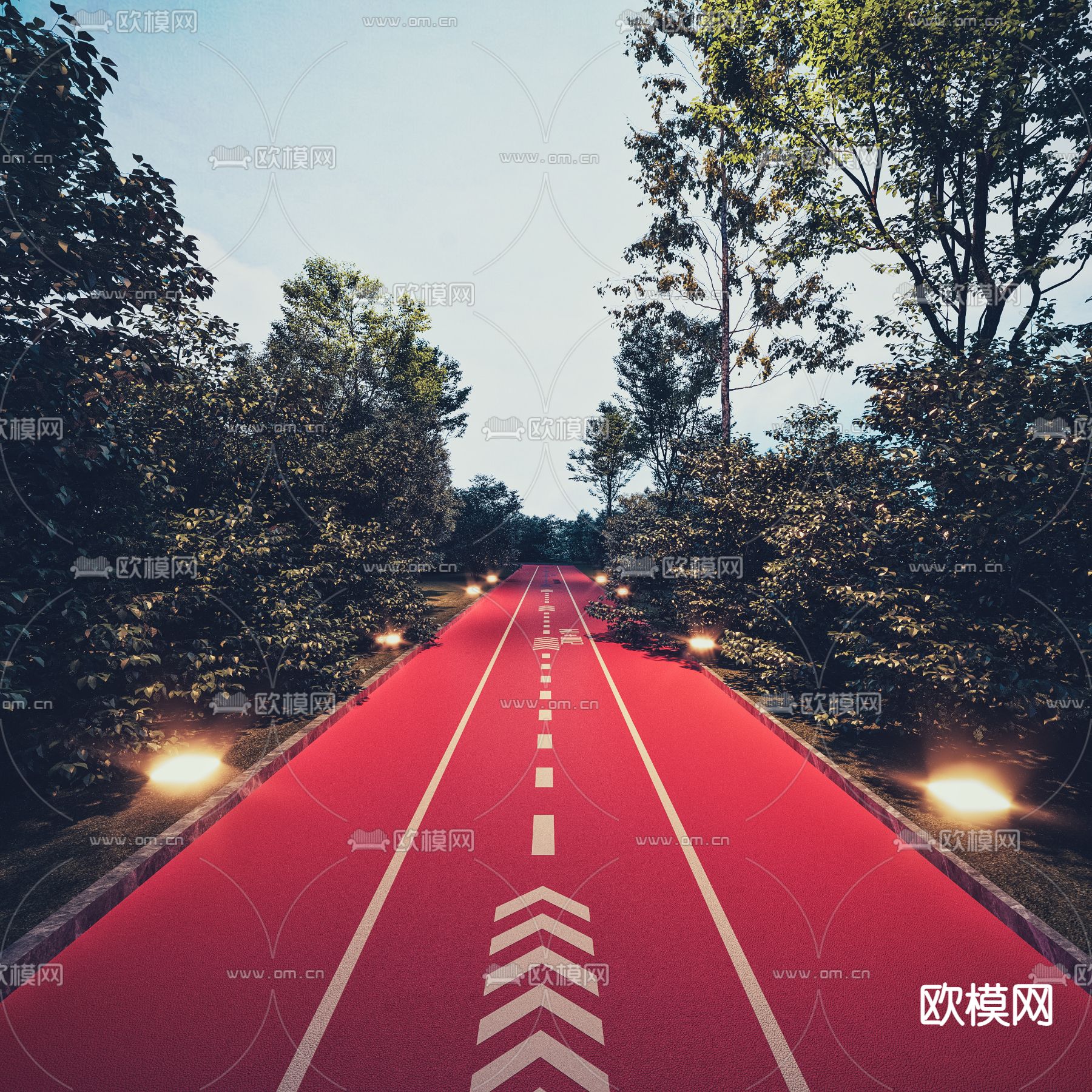 森林公园人行道 绿道3d模型下载