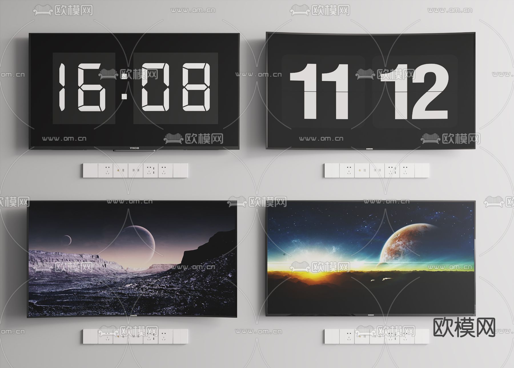 液晶电视机su模型下载（渲染图1）