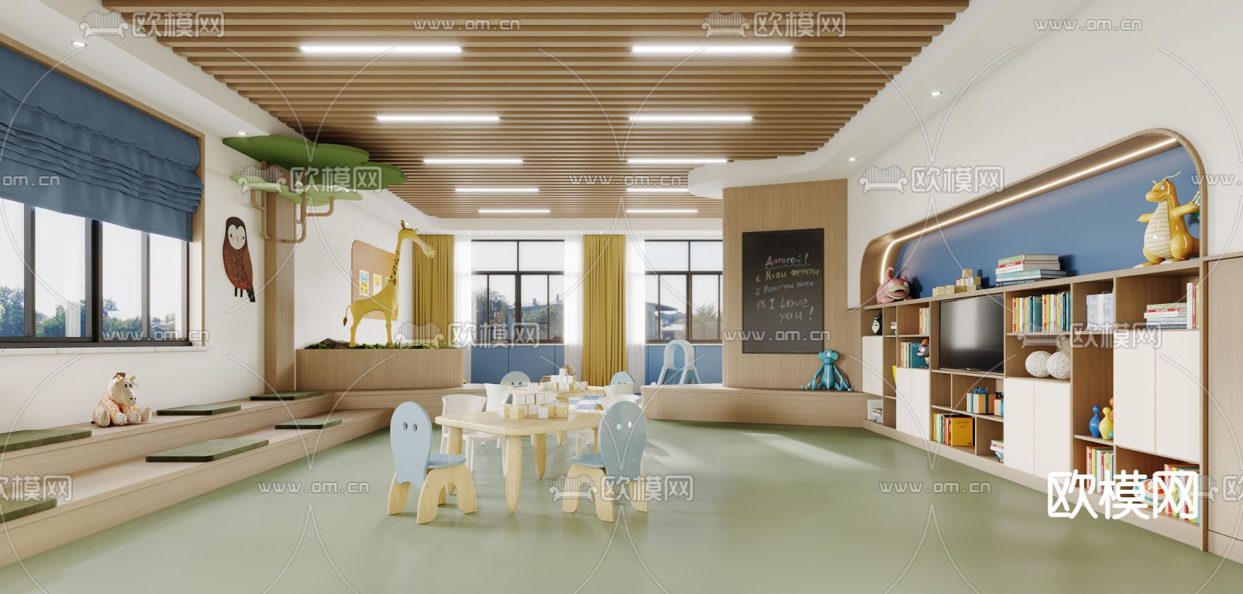 幼儿园教室 托儿所3d模型下载（渲染图1）