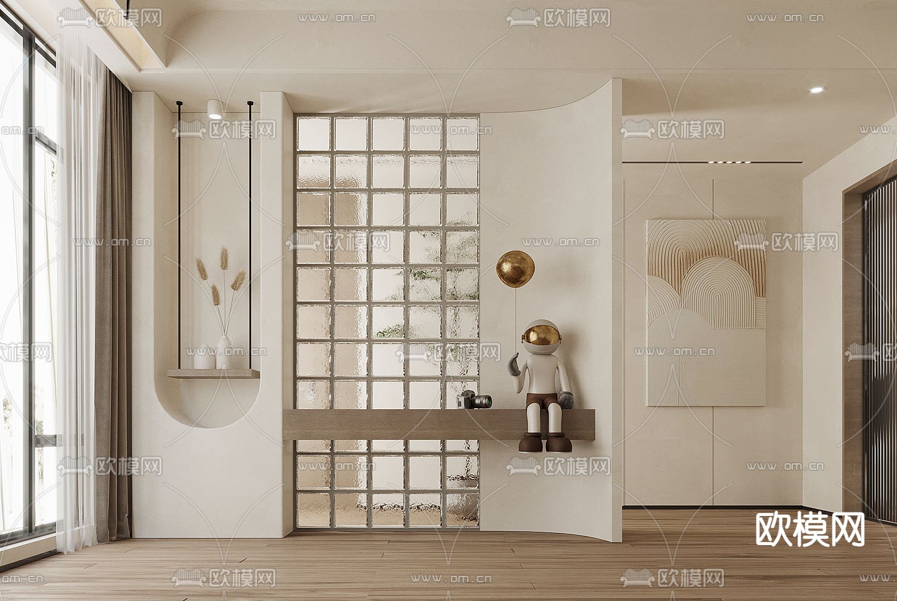 侘寂玄关过道3d模型下载