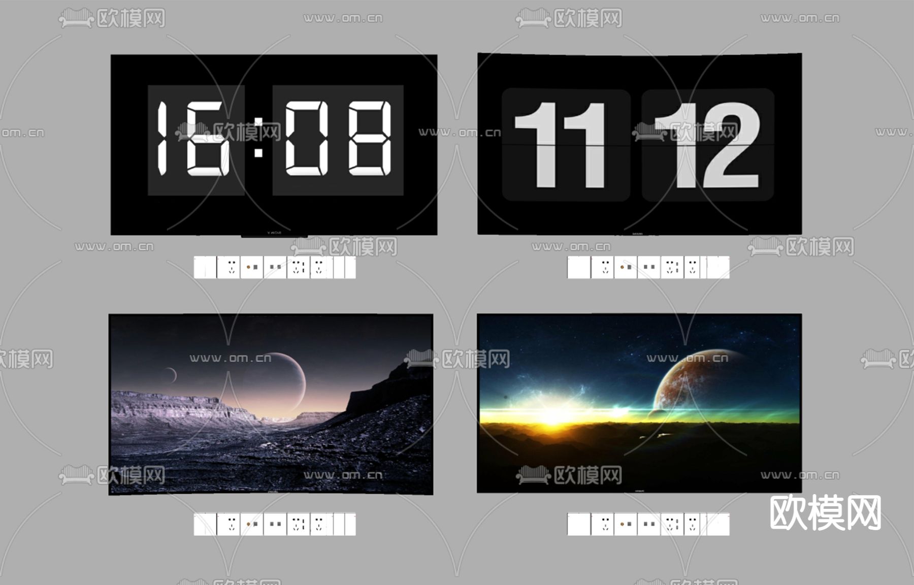液晶电视机su模型下载（渲染图2）